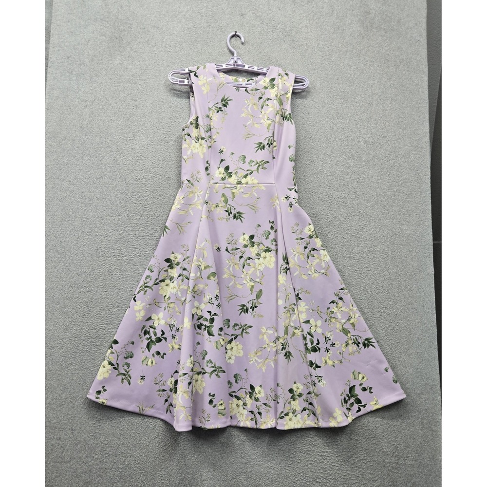 Calvin Klein Women Dress 8 Light Purple Lavender Midi Fit & Flare Sleeveless